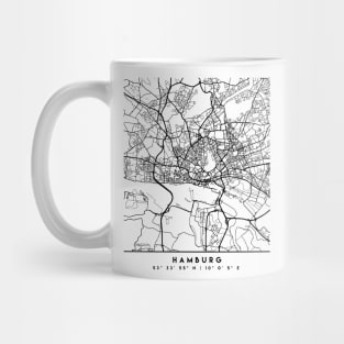 HAMBURG GERMANY BLACK CITY STREET MAP ART Mug